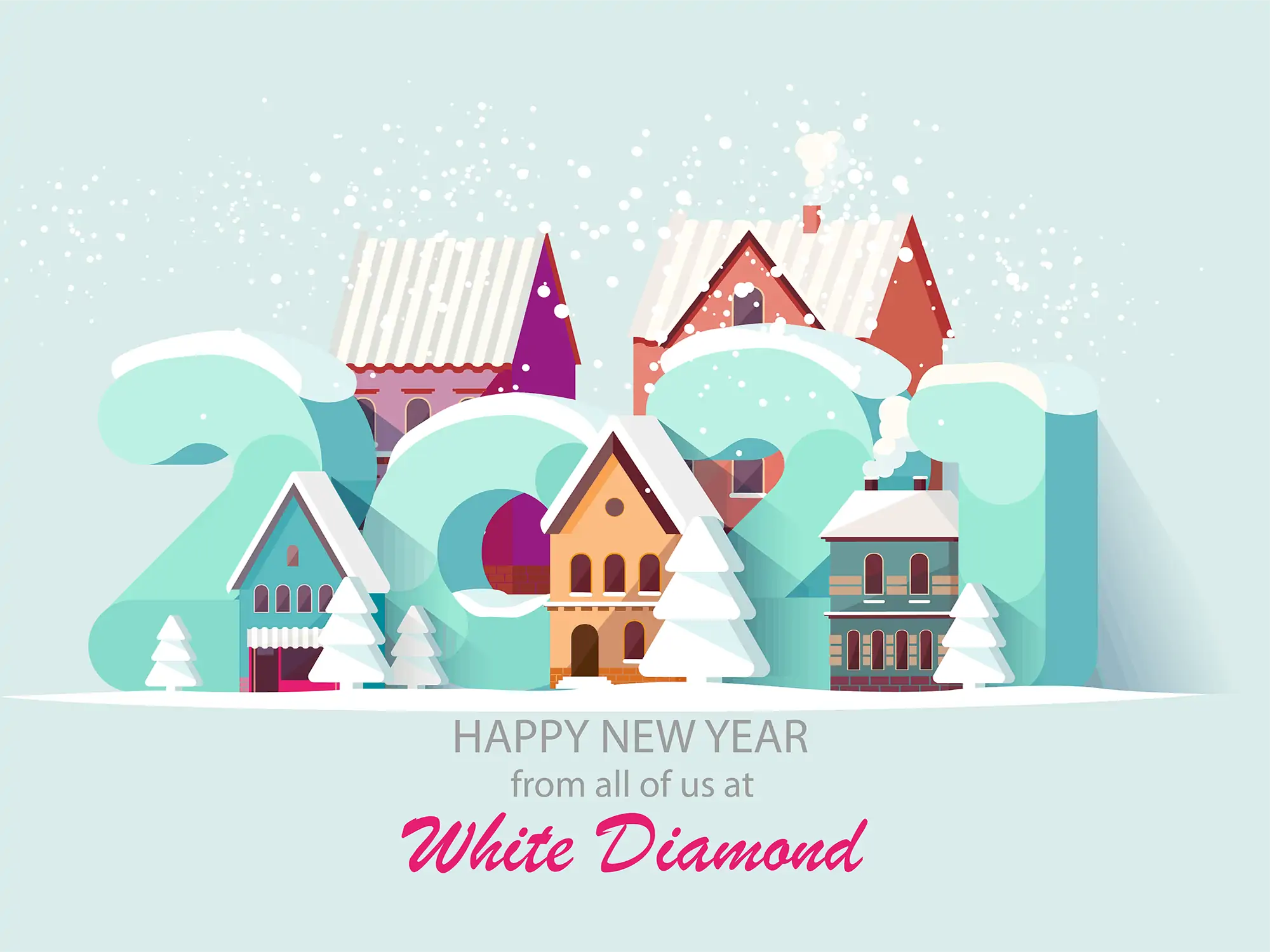 Happy New Year White Diamond